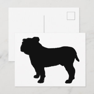 Cartão Postal Silhueta de Bulldog