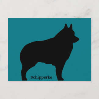 Cartão Postal Silhueta de cão Schipperke