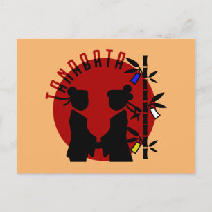 Cartão Postal Silhueta de Casal de Tanabata