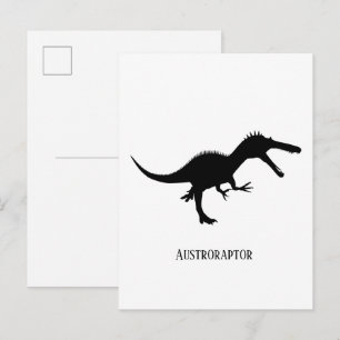 Cartão Postal silhueta de dinossauro Austroraptor