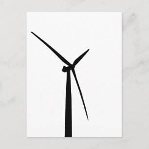 Cartão Postal Silhueta de energia verde simples de turbina eóli