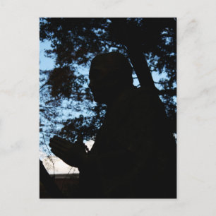 Cartão Postal Silhueta de estátua do templo Chion-in, Quioto, Ja