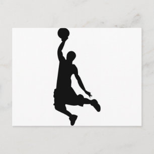 Cartão Postal Silhueta de jogadores de basquete
