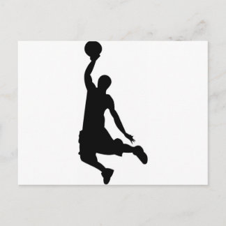 Cartão Postal Silhueta de jogadores de basquete