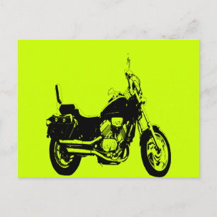 Cartão Postal silhueta de motocicleta legal