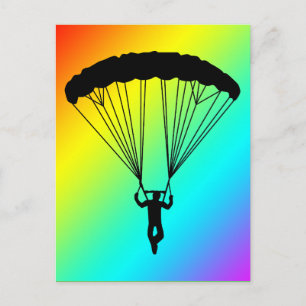 Cartão Postal silhueta de skydiver