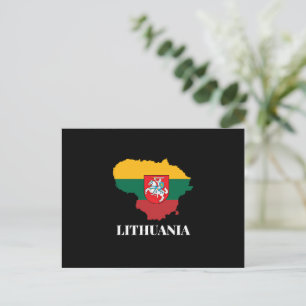 Cartão Postal Silhueta e bandeira da Lituânia