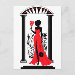 Cartão Postal Silhueta gráfica de uma mulher