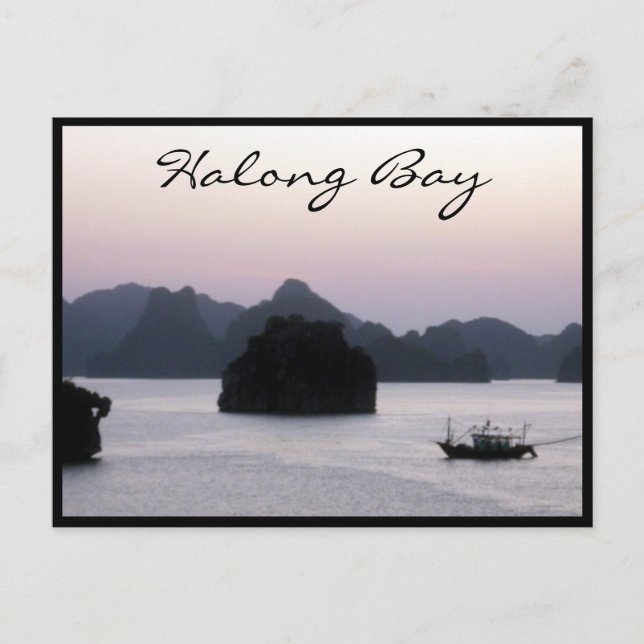 Cartão Postal silhueta halong bay (Frente)
