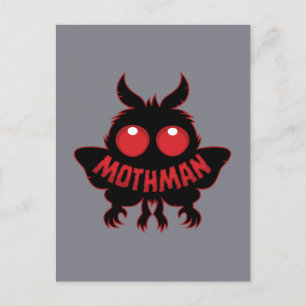 Cartão Postal Silhueta Misteriosa do Mothman de Olhos Vermelhos