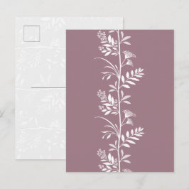Cartão Postal Silhueta Refinada de Flor Silvestre em Arte Rosa M