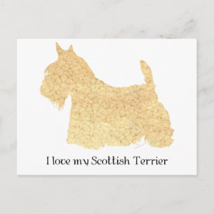 Cartão Postal Silhueta Wheaten do Terrier Escocês