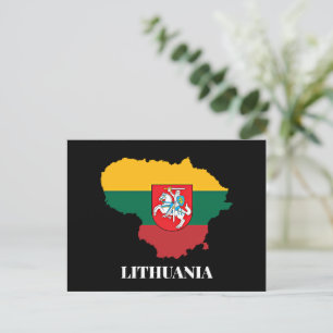Cartão Postal Silhuette e bandeira da Lituânia
