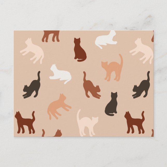 Cartão Postal Silhute de gato (Frente)