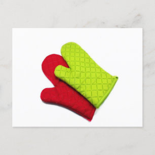Cartão Postal Silicone Oven Mitts, Oven Glove, Oven Mittens