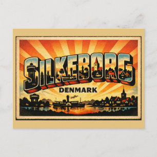 Cartão Postal Silkeborg Dinamarca Lago