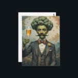 Cartão Postal Silly Brocolli Man Making a Toast<br><div class="desc">A funny broccoli making a toast surreal art made for a art challenge where the theme of the day was broccoli</div>