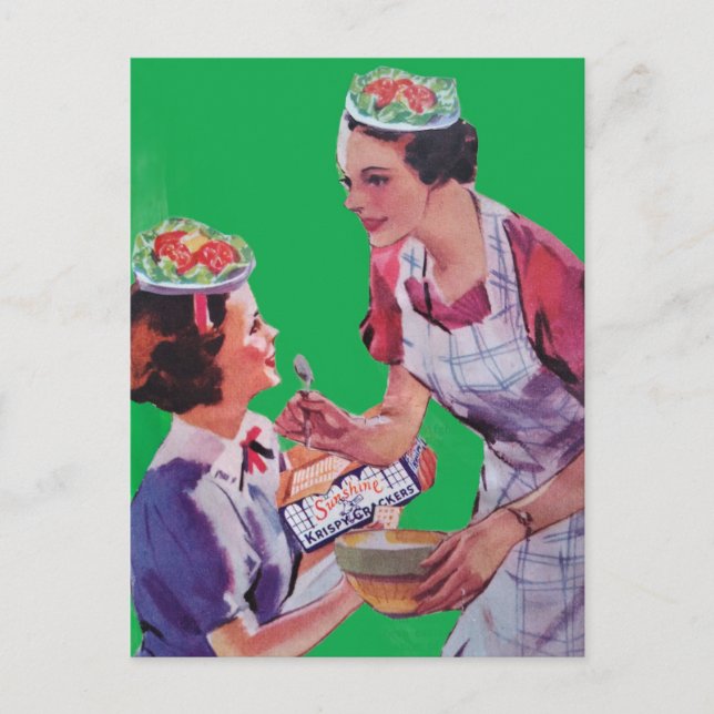 Cartão Postal Silly Salad Hats collage (Frente)