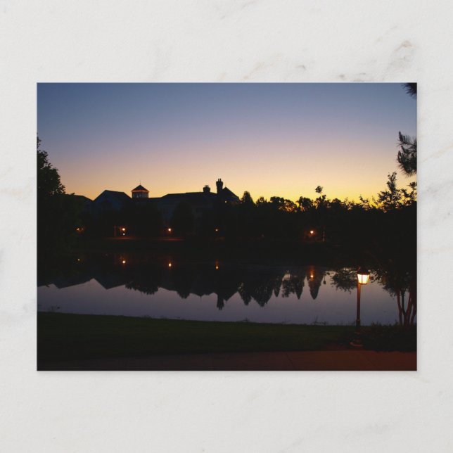 Cartão Postal Silouette Sunrise Em Orlando, Flórida Sobre O Telh (Frente)