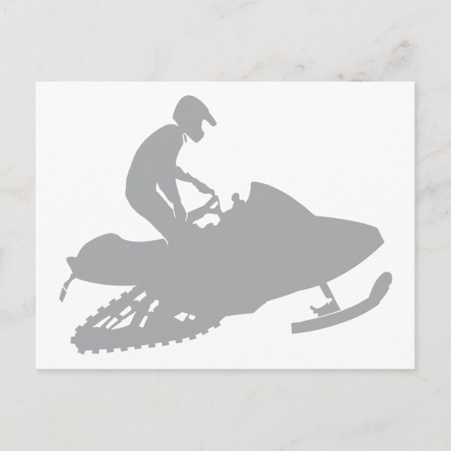 Cartão Postal Silver Cinza Snowmobiler (Frente)
