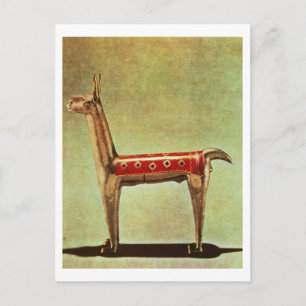 Cartão Postal Silver Lama Figurine, do Peru, após 1438