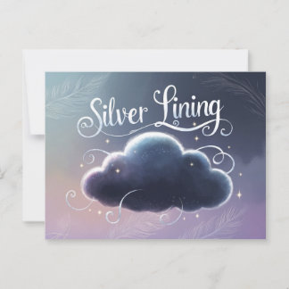 Cartão Postal Silver Lining Wolke gemalt