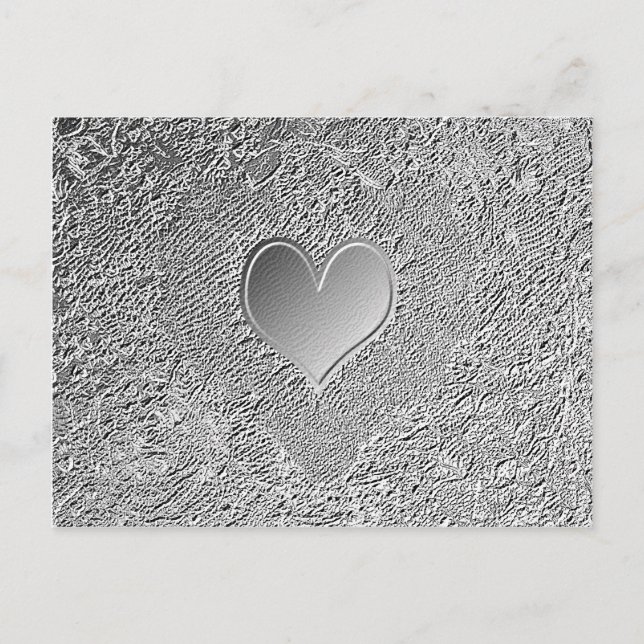Cartão Postal Silver Metal Heart (Frente)