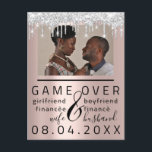 Cartão Postal Silver Rosa Funny Salve A Foto Do Casal De Data<br><div class="desc">Engraçado não convencional,  salve a data Cartão com fotos do cartão de casamento florenceK design Photo Exemplo de Pixaby.com</div>