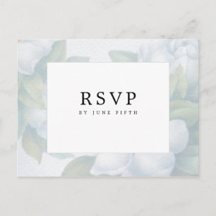 Cartão Postal Silver White Dogwood Blossoms RSVP