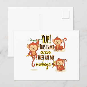 Cartão Postal Sim! Este é Meu Circo Estes São Meus Três Macacos