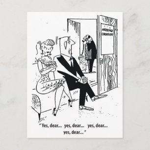 Cartão Postal Sim Querido, Casamento Conselheiro Humor, Vintage