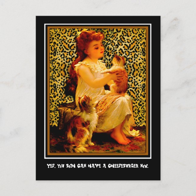Cartão Postal Sim, vocês dois podem ter um cheeseburger agora. (Frente)