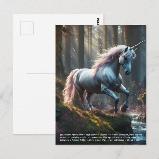 Cartão Postal Simbolismo Unicórnio (Frente/Verso)