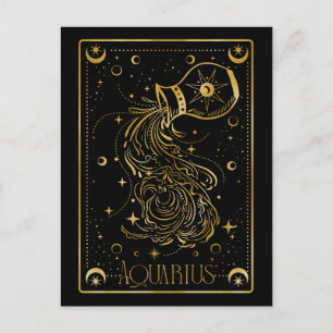 Cartão Postal Símbolo Aquarius Zodiac