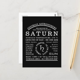 Cartão Postal Símbolo Astronômico Detalhado do Planeta Saturno