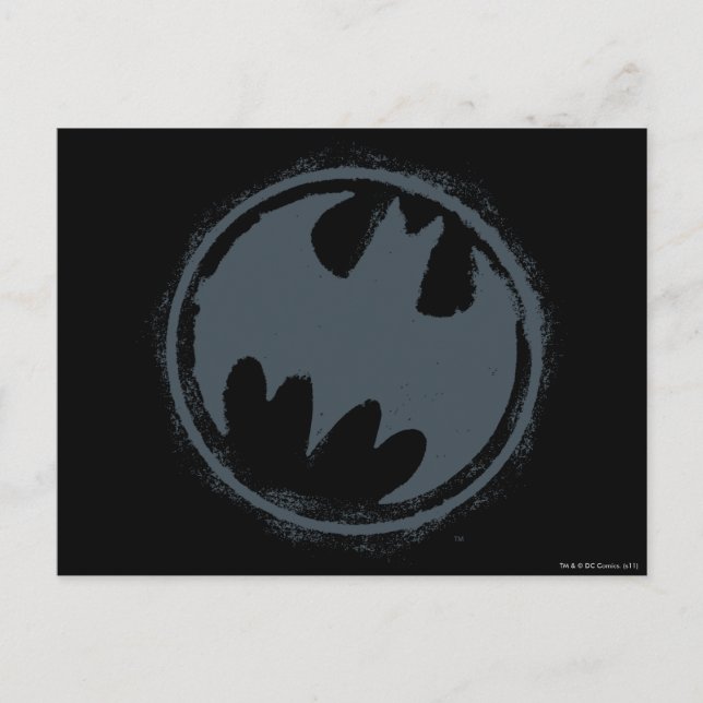 Cartão Postal Símbolo Batman | Logotipo da Cinza (Frente)