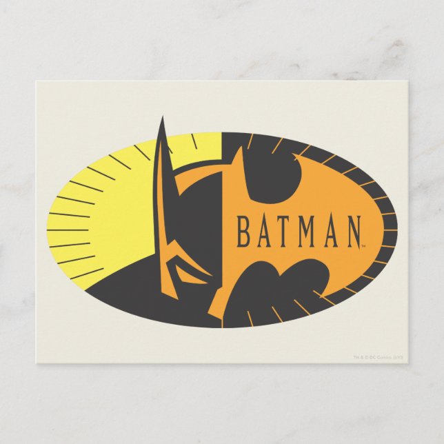 Cartão Postal Símbolo Batman | Logotipo da silhueta (Frente)