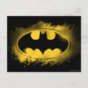 Cartão Postal Símbolo Batman   Logotipo preto e amarelo