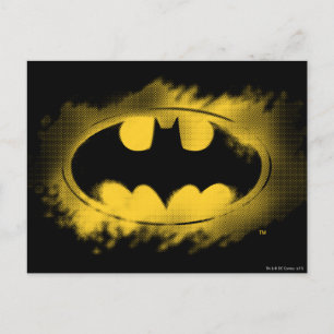 Cartão Postal Símbolo Batman   Logotipo preto e amarelo