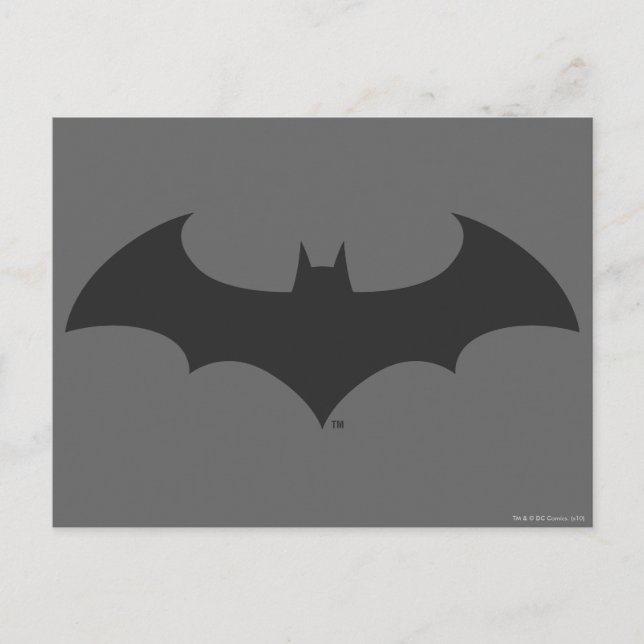 Cartão Postal Símbolo Batman | Logotipo Silhuette Bat Simples (Frente)