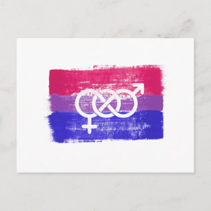 CARTÃO POSTAL SÍMBOLO BISEXUAL PINTADO