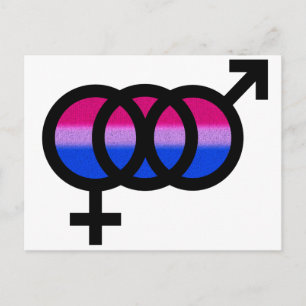 Cartão Postal Símbolo bissexual