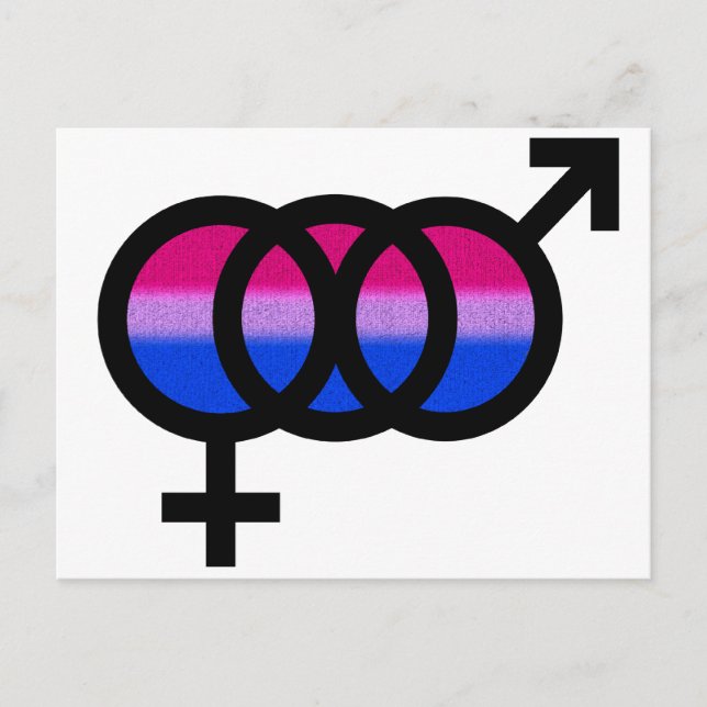 Cartão Postal Símbolo bissexual (Frente)