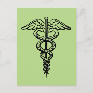 Cartão Postal Símbolo Caduceus