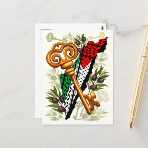 Cartão Postal Símbolo chave palestino do direito de retorno