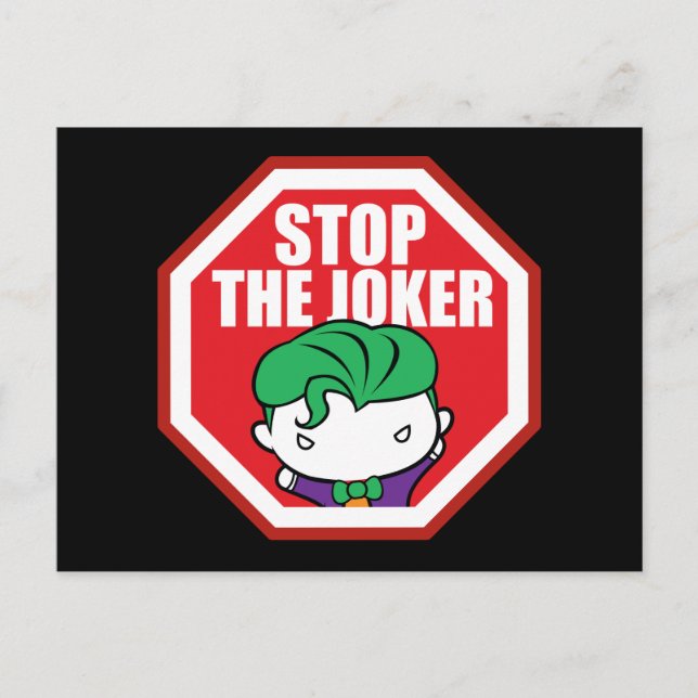 Cartão Postal Símbolo Chibi "Stop The Joker" (Frente)