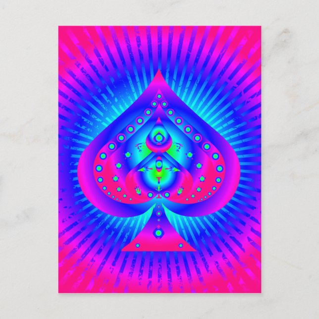 Cartão Postal Símbolo Colorir Espadas (Frente)