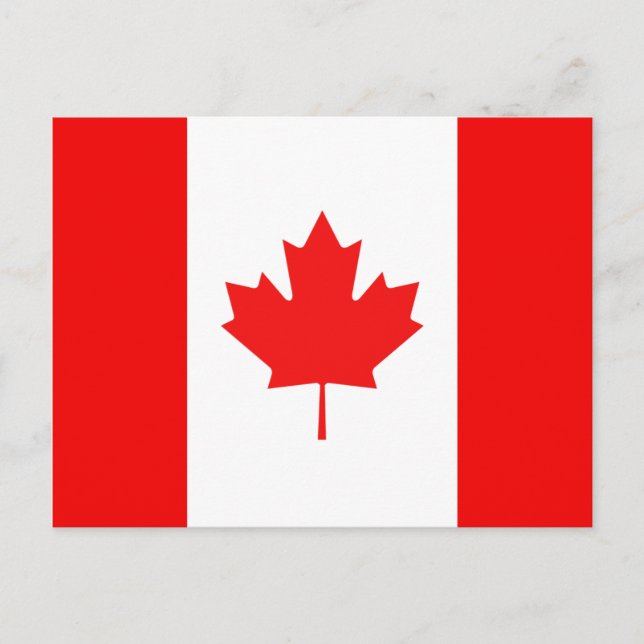 Cartão Postal Símbolo da Folha de Bordo Bandeira Canadense (Frente)