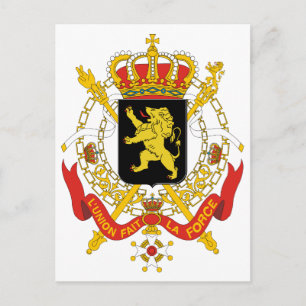 Cartão Postal Símbolo da Herálseca do Casaco Oficial da Bélgi
