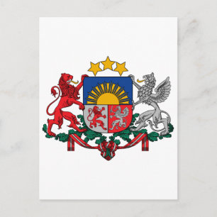 Cartão Postal Símbolo da Herálseca do Casaco Oficial da Letón